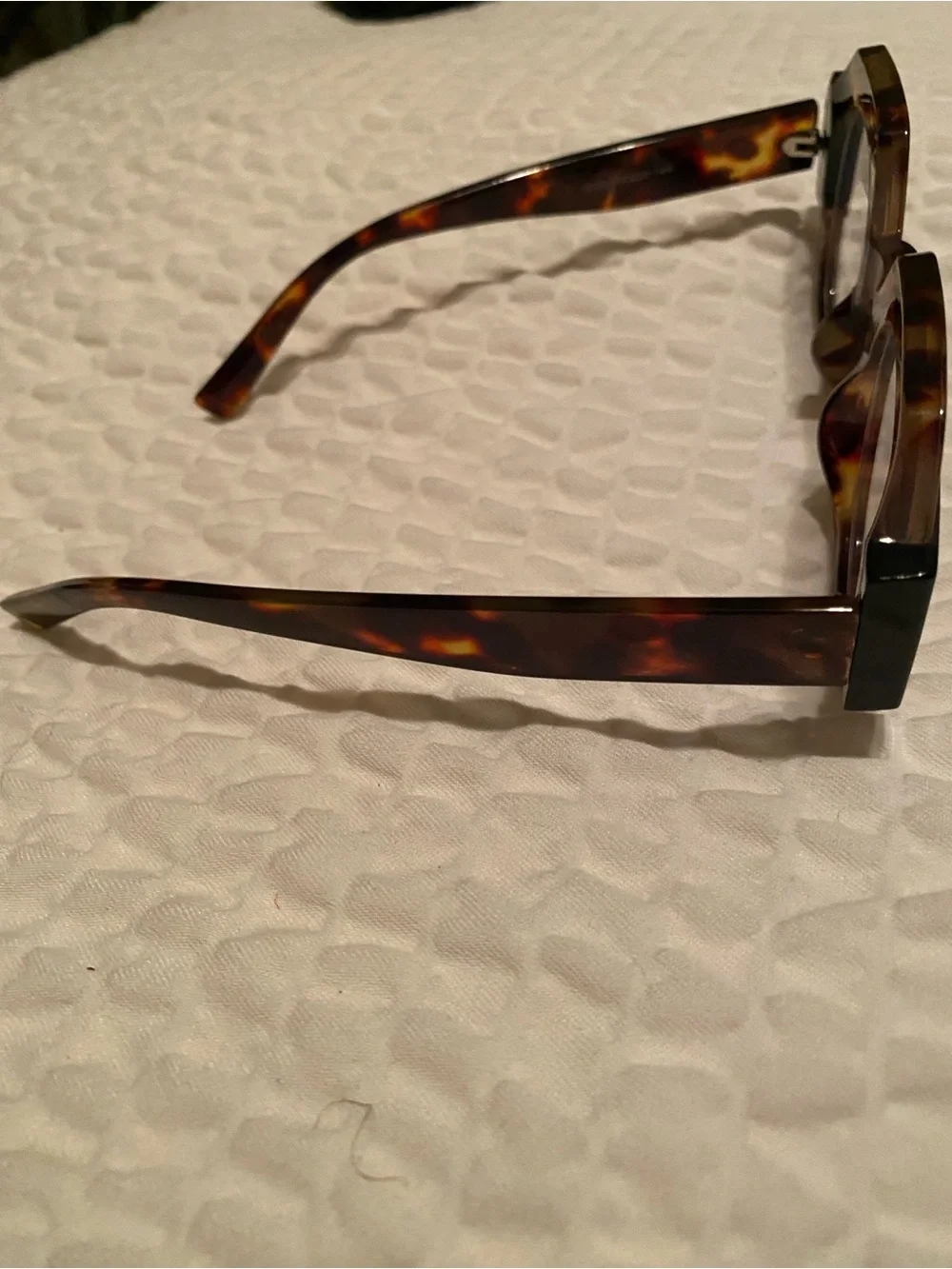 Tortoiseshell Geometric Round Frame Glasses - Brown